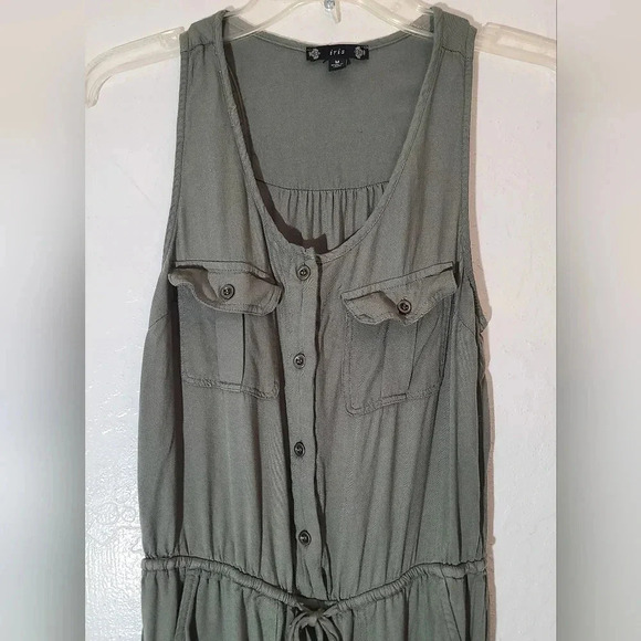 Iris | Olive Green Jumpsuit Sz M - Picture 4 of 7